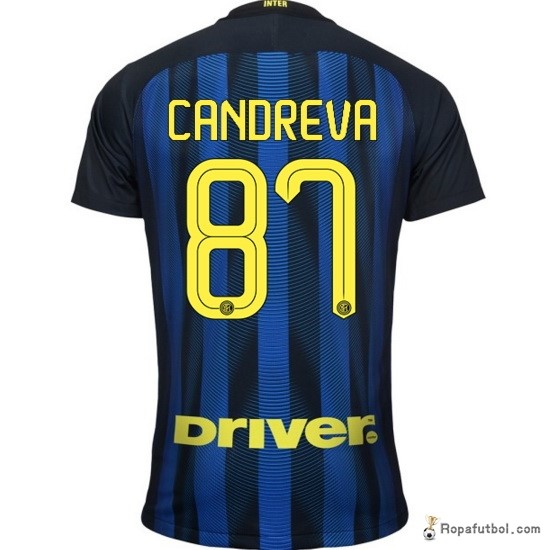 Camiseta Inter de Milán Replica Primera Ropa Candreva 2016/17 Marino Azul